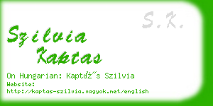 szilvia kaptas business card